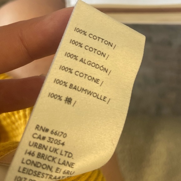 Free People Just For You Cutout Thermal Turtleneck Top in Yellow Size Medium - Picture 6 of 7